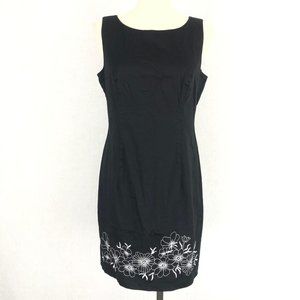 Byer Black White Embroidered Sleeveless Dress Sz 8